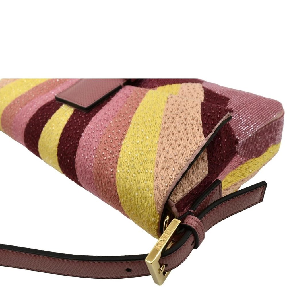 FENDI Baguette 1997 Satin Leather Shoulder Satchel Bag Multicolor - Picture 5 of 12